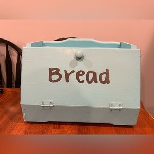 BLUE WOODEN BREAD BOX
